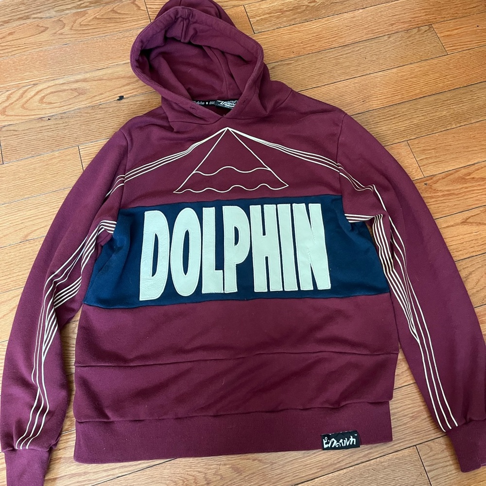 Pink Dolphin Red and Blue Sweater with Graphic Design